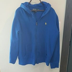 Mens blue Polo zip up sweatshirt